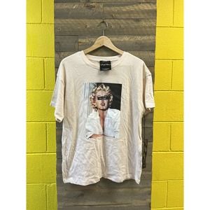 Marilyn Monroe T-Shirt Casual Short Sleeve Pullover Mens Medium Pink No Angel